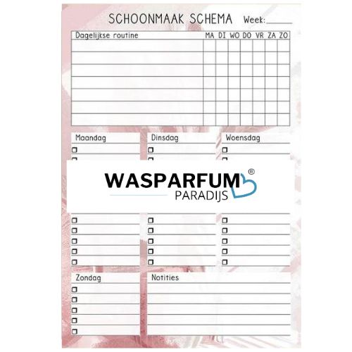 schoonmaakschema roze